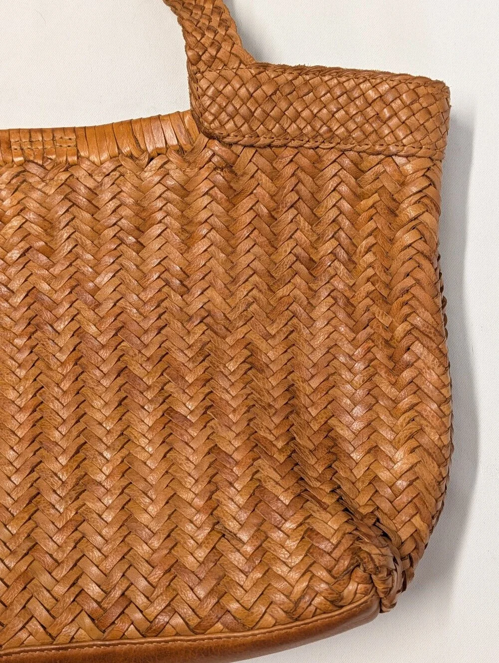 Vilenca Holland Handwoven Braided Genuine Leather / Suede Tote Shoulder Bag